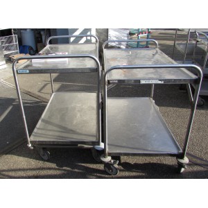 Serveerwagen RVS, 2 niveau's, occasion 