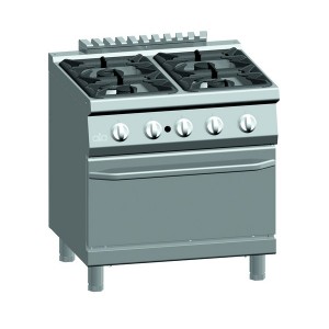 Gasfornuis ATA 4-pits + gasoven 2/1 GN