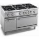 Kooktafel ATA 6-pits + gasoven 2/1 GN + deur