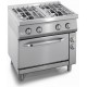 Gasfornuis ATA 4-pits + elektrische oven 1/1 GN