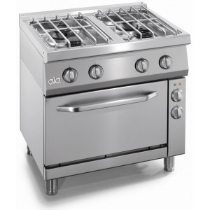 Gasfornuis ATA 4-pits + elektrische oven 1/1 GN (power branders)