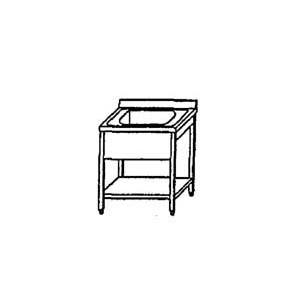 Spoeltafel 1-bak 750x700xH870 mm.