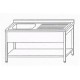 Spoeltafel 1-bak rechts 1400x700xH870 mm.