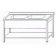 Spoeltafel 2-bakken midden 1400x700xH870 mm.