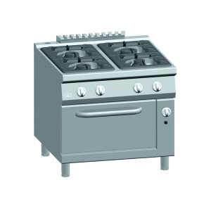 Gasfornuis ATA 4-pits + gasoven 2/1 GN