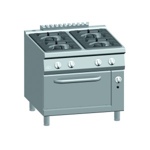 Gasfornuis ATA 4-pits (pb)+ gasoven 2/1 GN