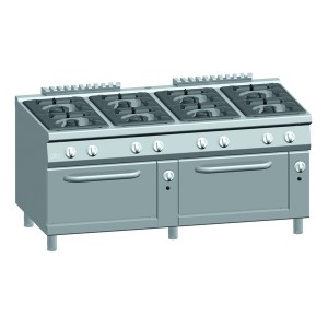 Gasfornuis ATA 8-pits met 2 gasovens 2/1 GN
