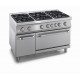 Gasfornuis ATA 6-pits + elektrische oven 2/1 GN + deur