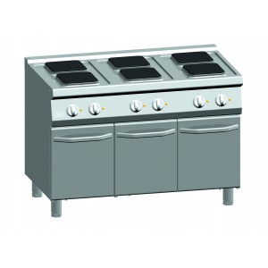 Kooktafel ATA elektrisch 6-plaats + deuren