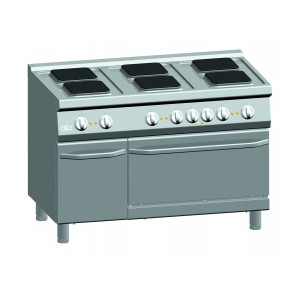 Kooktafel ATA elektrisch 6-plaats + elektrische oven 2/1 GN + deur