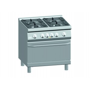 Gasfornuis ATA 4-pits + elektrische oven 2/1 GN 