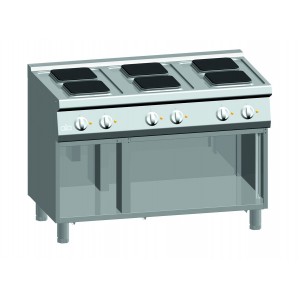 Kooktafel ATA elektrisch 6-plaats + open onderstel
